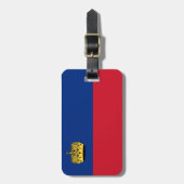 Vlag van Liechtenstein Bagagelabel met lederriem (Voorkant verticaal)