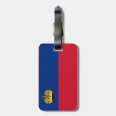 Vlag van Liechtenstein Bagagelabel met lederriem (Achterkant verticaal)