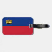 Vlag van Liechtenstein Bagagelabel met lederriem (Achterkant horizontaal)
