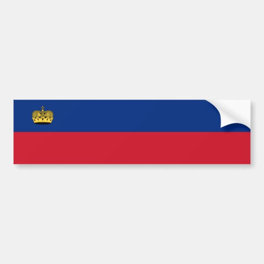 Vlag van Liechtenstein Bumpersticker (Voorkant)