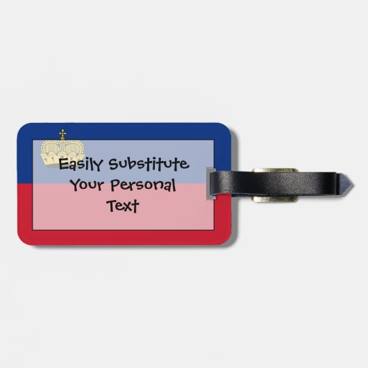 Vlag van Liechtenstein Easy ID Personal Bagagelabel (Achterkant horizontaal)