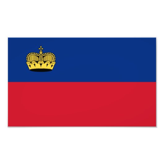 Vlag van Liechtenstein Foto Afdruk (Voorkant)
