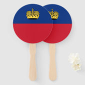 Vlag van Liechtenstein Handwaaier (Voorkant en achterkant)