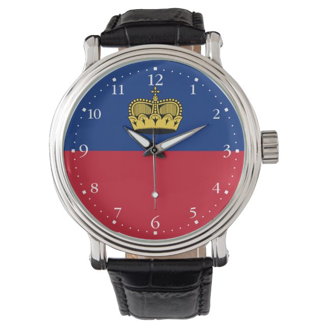 Vlag van Liechtenstein Horloge (Voorkant)