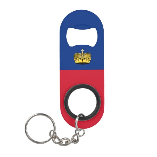 Vlag van Liechtenstein Mini Flessenopener (Voorkant)