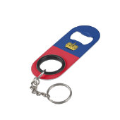 Vlag van Liechtenstein Mini Flessenopener (Achterkant Gekanteld)