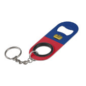 Vlag van Liechtenstein Mini Flessenopener (Voorkant Gekanteld)