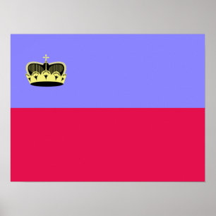 Vlag van Liechtenstein Poster
