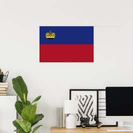 Vlag van Liechtenstein Poster