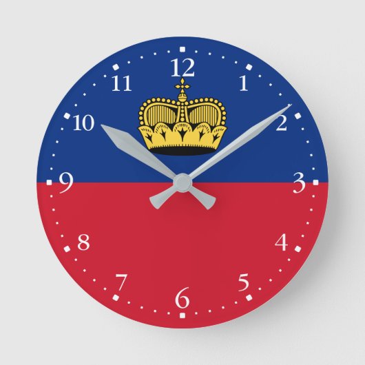 Vlag van Liechtenstein Ronde Klok (Voorkant)