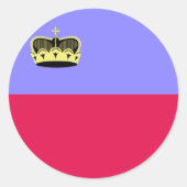 Vlag van Liechtenstein Ronde Sticker (Voorkant)