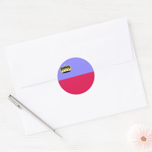Vlag van Liechtenstein Ronde Sticker (Envelop)