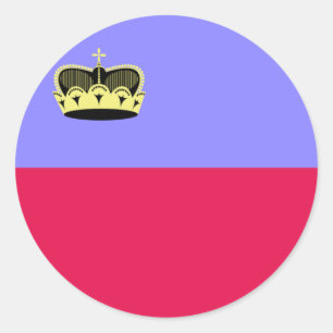 Vlag van Liechtenstein Ronde Sticker
