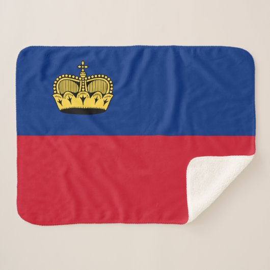 Vlag van Liechtenstein Sherpa Deken (Voorkant (horizontaal))
