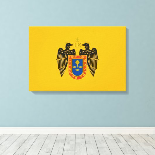 Vlag van Lima (Peru) Canvas Afdruk (Insitu (Houten vloer))