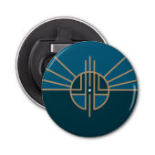 Vlag van Lincoln, Nebraska Button Flesopener (Voorkant)