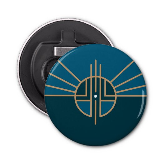 Vlag van Lincoln, Nebraska Button Flesopener (Voorkant)