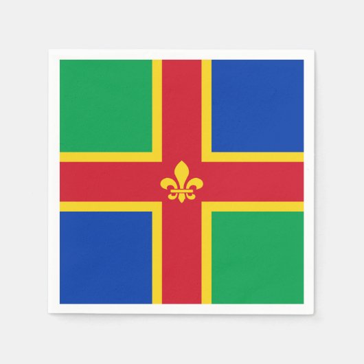 Vlag van Lincolnshire Napkins Servet (Voorkant)