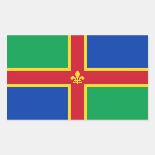 Vlag van Lincolnshire Rechthoekige Sticker (Voorkant)