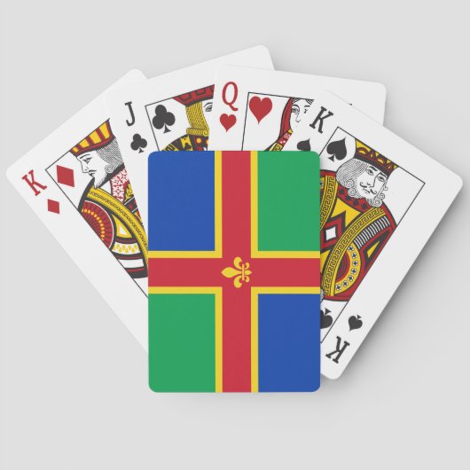 Vlag van Lincolnshire-speelkaarten Pokerkaarten (Achterkant)