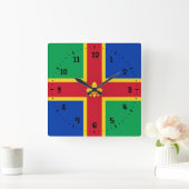 Vlag van Lincolnshire Square Wall Clock Vierkante Klok (Huis)