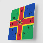Vlag van Lincolnshire Square Wall Clock Vierkante Klok (Hoek)