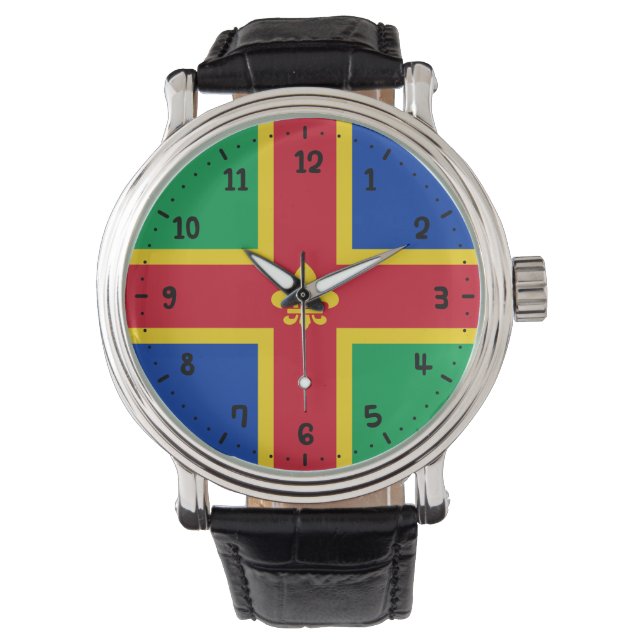 Vlag van Lincolnshire Watch Horloge (Voorkant)