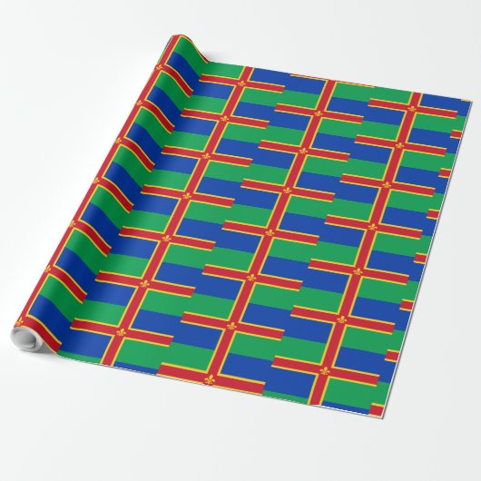 Vlag van Lincolnshire Wrapping Paper Cadeaupapier (Uitgerold)