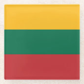 Vlag van Litouwen Glazen Onderzetter (Voorkant)
