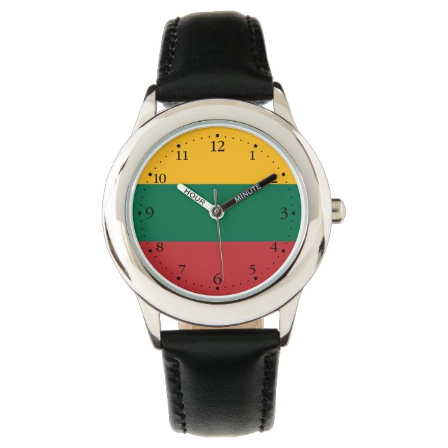 Vlag van Litouwen Horloge (Voorkant)