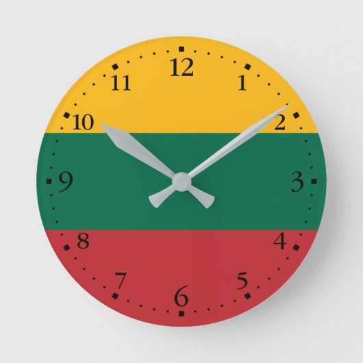 Vlag van Litouwen Ronde Klok (Voorkant)
