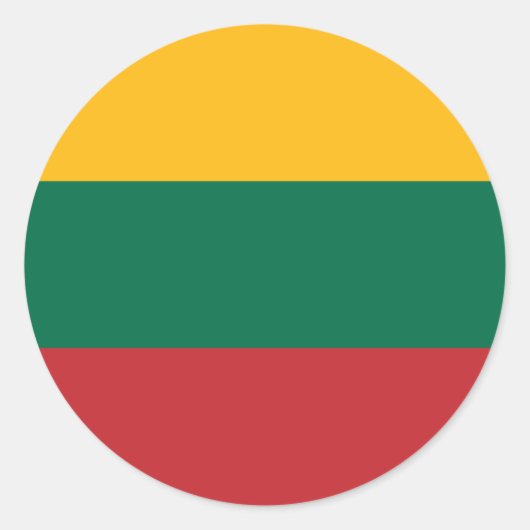 Vlag van Litouwen Ronde Sticker (Voorkant)