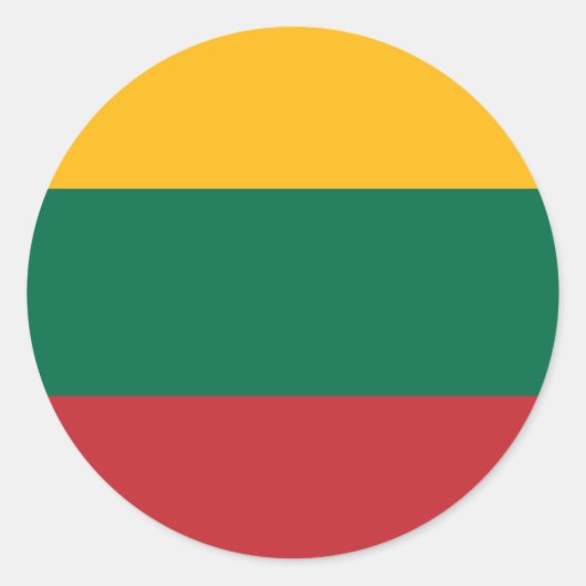 Vlag van Litouwen Ronde Sticker (Voorkant)