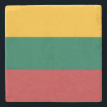 Vlag van Litouwen Stenen Onderzetter<br><div class="desc">Patriottische vlag van Litouwen.</div>