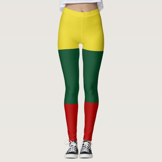 Vlag van Litouws Geel Groen Rood Leggings (Voorkant)