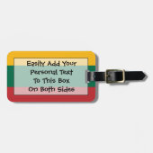 Vlag van Litouwse Easy ID Personal Bagagelabel (Voorkant horizontaal)