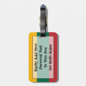 Vlag van Litouwse Easy ID Personal Bagagelabel (Achterkant verticaal)