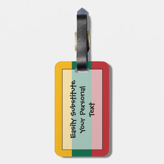 Vlag van Litouwse Easy ID Personal Bagagelabel (Achterkant verticaal)