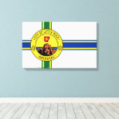 Vlag van Little Rock (Arkansas) Canvas Afdruk (Insitu (Houten vloer))