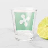 Vlag van Lombardia (Italië) Shot Glas (Achterkant)