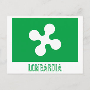 vlag van Lombardia met naam Briefkaart