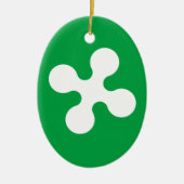 Vlag van Lombardije Keramisch Ornament (Voorkant)