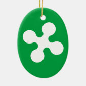 Vlag van Lombardije Keramisch Ornament (Achterkant)