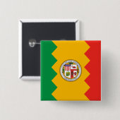 Vlag van Los Angeles (Californië, Verenigde Staten Vierkante Button 5,1 Cm (Voorkant /achterkant)