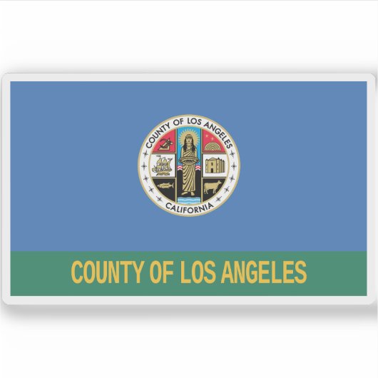 Vlag van Los Angeles County, Californië Sticker (Voorkant)
