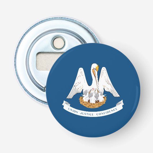 Vlag van Louisiana Button Flesopener (Voorkant)