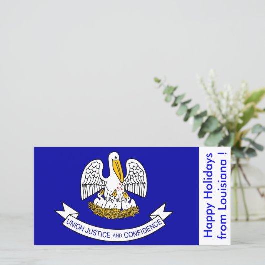 Vlag van Louisiana, Prettige Feestdagen vanuit de  Feestdagenkaart (Staand voorkant)