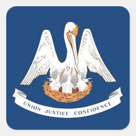 Vlag van Louisiana Vierkante Sticker (Voorkant)