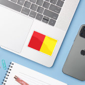 Vlag van Luik, België Sticker (Laptop met iPhone)