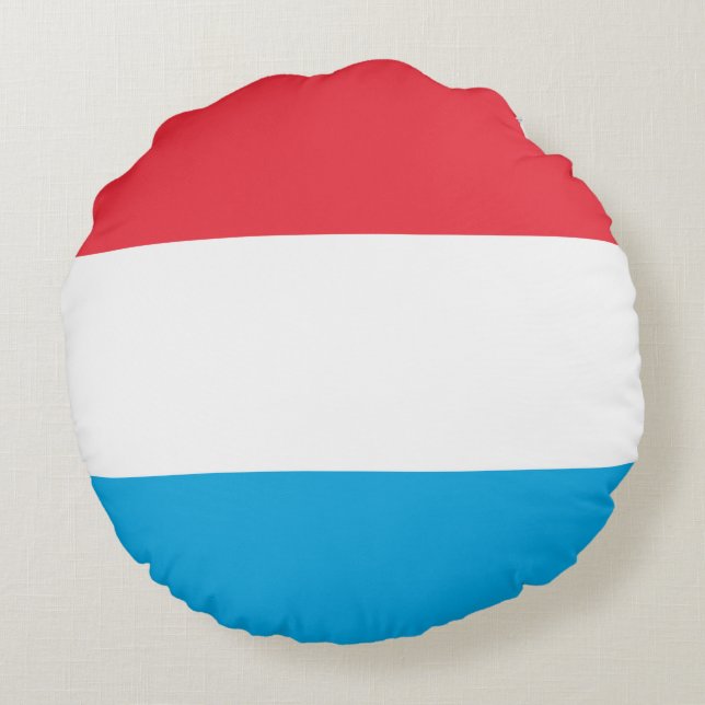 Vlag van Luxemburg Rond Kussen (Achterkant)